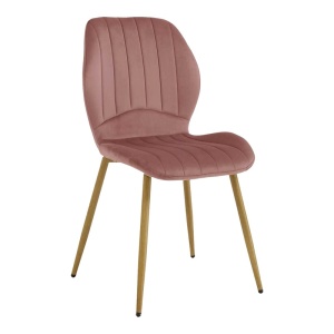 Scaun dining Jelour, Roz prafuit, 54.5x55x84.5 cm