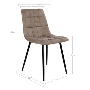 Scaun dining Middelfart, Maro deschis, 55x44x86 cm - Img 3