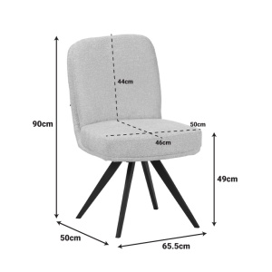 Scaun Rotativ, Novo, Alb, 50x65.5x90 cm - Img 6