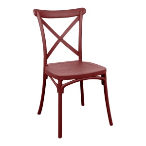 Scaun stivuibil Crossie, Burgundy, 46x41x84 cm