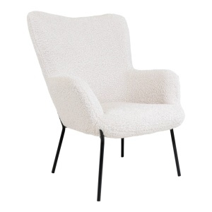 Set 2 piese Fotoliu lounge si taburet Glasgow, Alb, 79x42.5x70 cm - Img 4