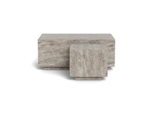 Set 2 piese Masute de cafea Dice, Gri, 42x100x60 cm - Img 4