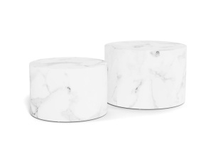 Set 2 piese Masute de cafea Dice V2, Alb, 40x58x58 cm - Img 4