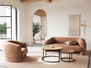 Set 2 piese Masute de cafea Spiro, Natural, 44.5x80x80 cm - Img 2
