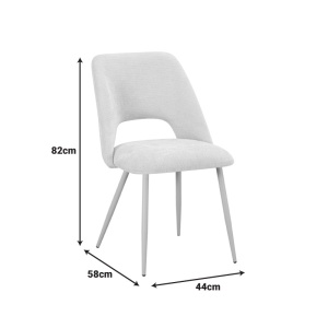 Set 5 piese Masa dining si Scaune Nelda Olven, Bej, 58x44x82 cm - Img 7