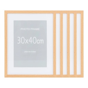 Set 5 piese Rame foto Marbella, Natural, 40x30x1.8 cm