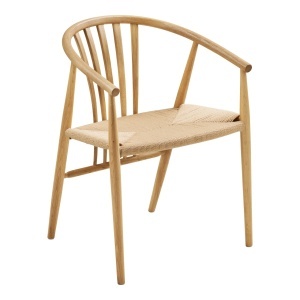 Set 7 piese Masa dining si scaune Bowen and Agustin, Natural, 100x57x75 cm