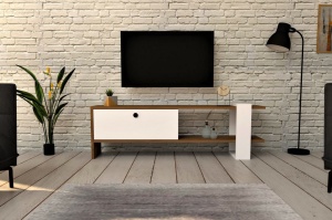 Έπιπλο TV Gaye Walnut-Λευκό
