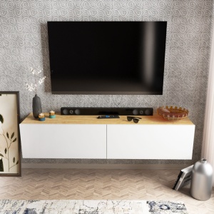 Έπιπλο TV Poling-Λευκό, Walnut