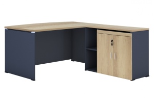 Αναστρέψιμο γραφείο Lotus Oak, Ανθρακί 180x160x75 cm - Img 3