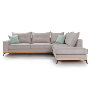 Αριστερός Γωνιακός Καναπές Luxury II Elephant - Ciel - Μαύρο 290x235x90 cm - Img 2
