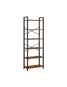 Βιβλιοθήκη με 6 ράφια Vasagle, 66x30x186 cm, Rustic