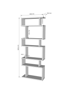 Βιβλιοθήκη Bates, Λευκό, 60x19.6x160 cm - Img 3
