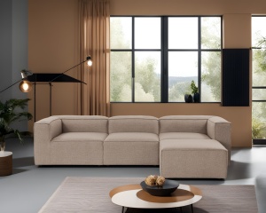 Γωνιακός Καναπές Fora Καφέ 297x66x190 cm - Img 3