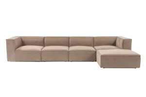 Δεξιός Γωνιακός Καναπές Sora Cappuccino 430x75x102 cm - Img 6