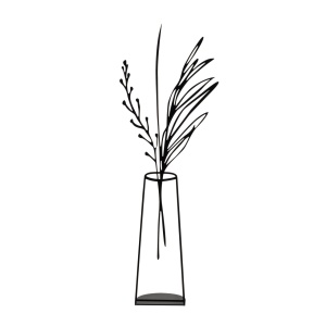 Διακοσμητικό αντικείμενο Flowerpot Μαύρο 19x50 cm - Img 2
