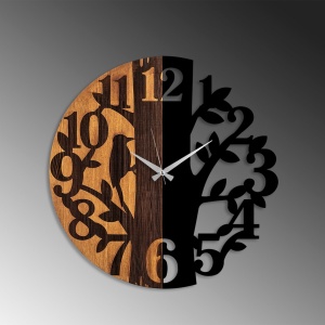 Διακοσμητικό Ξύλινο Ρολόι Τοίχου Wooden Καρυδί 3x56 cm - Img 4