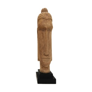 Διακοσμητικό άγαλμα Buddha Dran bust ξύλο μάνγκο φυσικό 12x12x52 cm