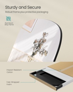 Επιδαπέδιος καθρέφτης Songmics Μαύρο 160x50x3.8 cm - Img 6