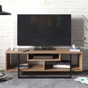 Έπιπλο TV Asal (120) - Walnut, Μαύρο - Img 2