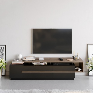 Έπιπλο TV Pia Μαύρο 180x46.4x38.9 cm - Img 2
