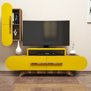 Έπιπλο TV Rose S-Walnut, Yellow - Img 2