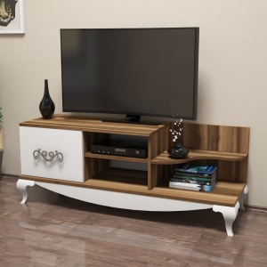 Έπιπλο TV Sultan-Walnut, Λευκό - Img 3