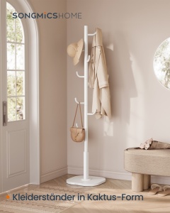 Επιτοίχια Κρεμάστρα Λευκή Songmics 40x40x175.3 cm - Img 2