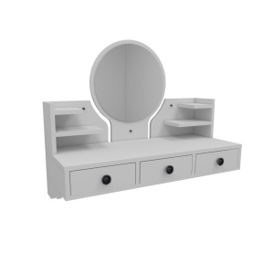 Επιτοίχια τουαλέτα μακιγιάζ Polina Λευκό 90x75x36.8 cm - Img 4