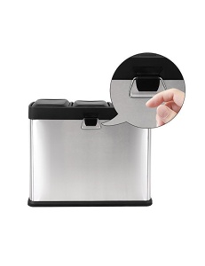 Κάδος ανακύκλωσης, Songmics, 3 x 15 L, Silver, LTB45L - Img 6