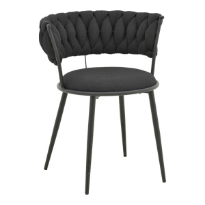 Καρέκλα με μπράτσα Alkia I Μαύρο 57x58.5x72 cm