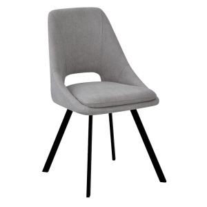 Καρέκλα Initiate material teddy γκρι-μαύρο πόδι μεταλλικό 48x57x85 cm