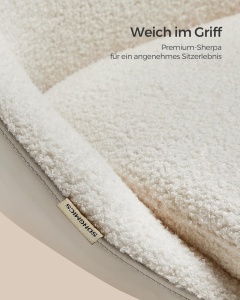 Καρέκλα γραφείου boucle Cappuccino Songmics 56x60x93.3 cm - Img 5