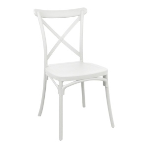 Καρέκλα κήπου Crossie πλαστικό PP λευκό 38x46.5x82 cm
