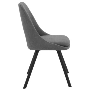 Καρέκλα Initiate material teddy σκούρο γκρι πόδια metalice negre 48x57x85 cm - Img 3