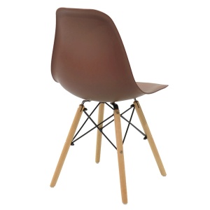 Καρέκλα Julita πλαστικό PP καφέ πόδια φυσικά 41x46x41+ cm - Img 2