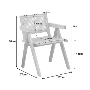 Καρέκλα Winslow Μπεζ 51x54x80 cm - Img 2