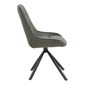 Καρέκλα Wori βελούδο σκούρο γκρι και πόδια metalice negre 48x56x82 cm - Img 3