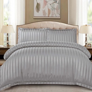 Κλινοσκεπάσματα Δαμασκηνό Stripe Γκρι Deschis 4 Τεμάχια (Finet)