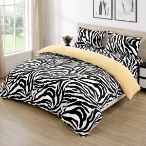 Κλινοσκεπάσματα με Λάστιχο 180x200 Zebra Style, 4 Τεμάχια, cu Blanita (Cocolino)