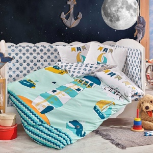 Κλινοσκεπάσματα Bebe Sailor Green (Βαμβάκι Poplin)