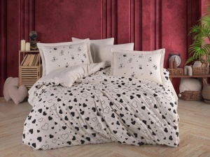 Κλινοσκεπάσματα Venus Black Hearts (Βαμβάκι 100% Poplin)