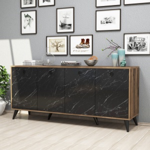 Κονσόλα Elite 1618 Walnut-Μαύρο Marble - Img 2