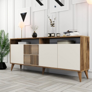 Κονσόλα Milan Walnut-Cream - Img 2