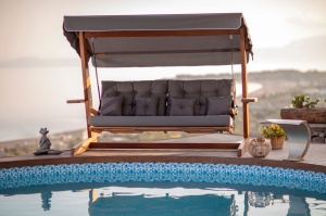 Κούνια Κήπου 3 Θέσεων Luna Deluxe 2600, Ανθρακί, 260x200x195 cm