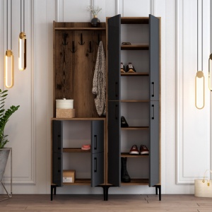 Κρεμάστρα BerlinBA Walnut-Ανθρακί - Img 3
