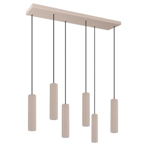 Κρεμαστό φωτιστικό LED Ivar 6L, Taupe, 4000K, 80x20x200 cm