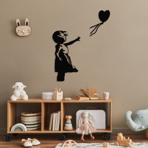 Μεταλλικός πίνακας Banksy Μαύρο 105x85 cm - Img 3