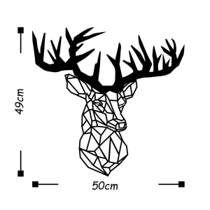 Μεταλλικός πίνακας Deer3 Μαύρο 50x49 cm - Img 3