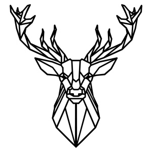 Μεταλλικός πίνακας Deer4 Μαύρο 60x65 cm - Img 2